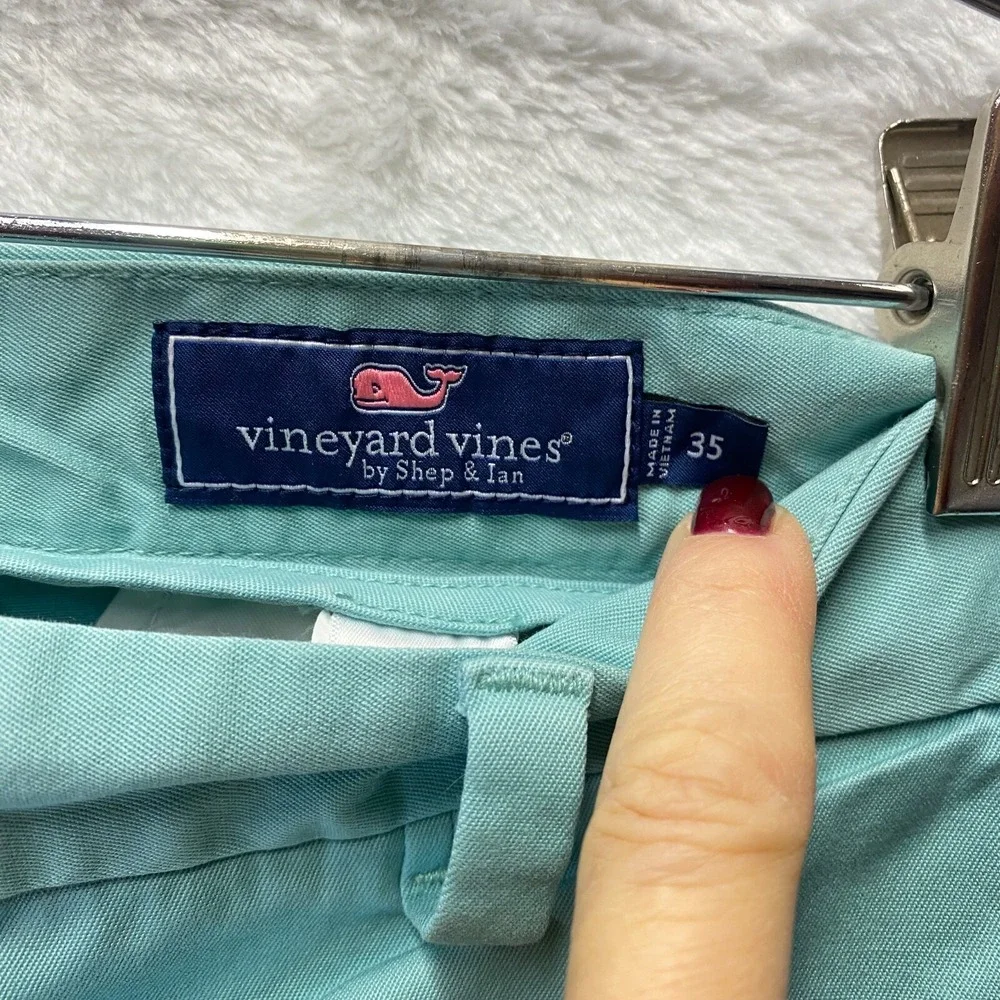 Vineyard Vines Breaker Shorts Mens 35 Mint Green Cotton Stretch Mid Rise Chino